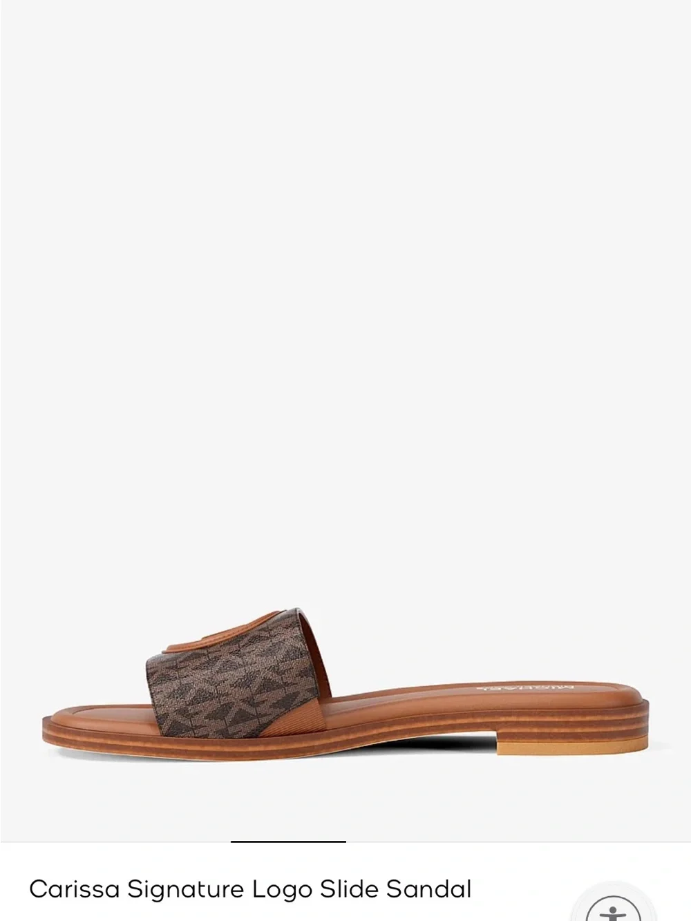 Michael Kors Carissa Monogram Slide Sandal — Brown/Tan